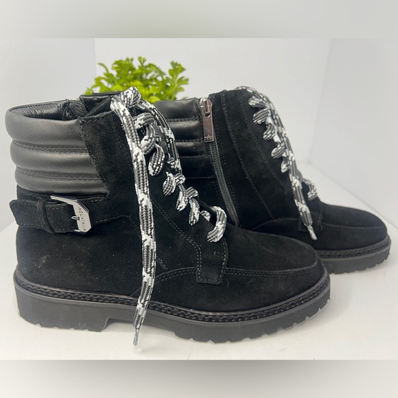 NEW Aquatalia Mayra Weatherproof Suede Leather Lace-Up & Zip Boot US 7 Black - Picture 8 of 13
